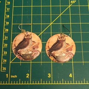 Metal owl earrings